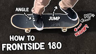 How to Frontside 180  Beginner Skateboard Tricks Tutorial (Slow Motion)