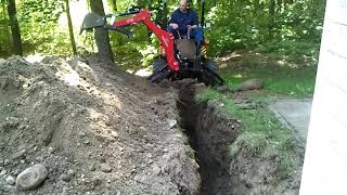 Trench fully dig out part 3 with my Mahindra eMax 20s backhoe action !!!