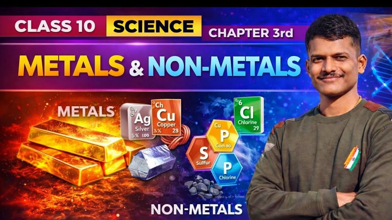 Class 10 Science का अध्याय 3 धातु एवं अधातु (Metals and Non-Metals)इस वीडियो में आपको Shorts Re