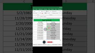 Excel TEXT Formula: Convert Date to Day of the Week #How to Get Day Name from a Date in Excel