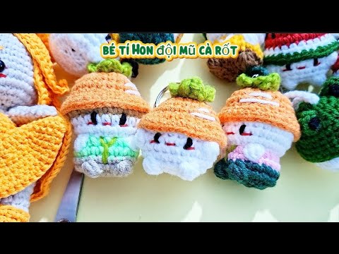 Chart móc len bé tí hon đội mũ cà rốt FULL #chart #handmade #amigurumi #funny 