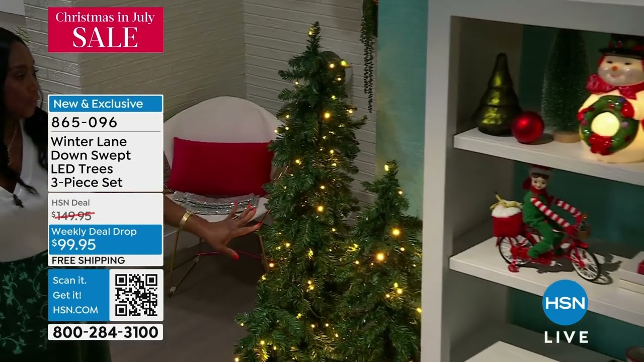 Winter Lane Down Swept LED Trees 3Piece Set - YouTube