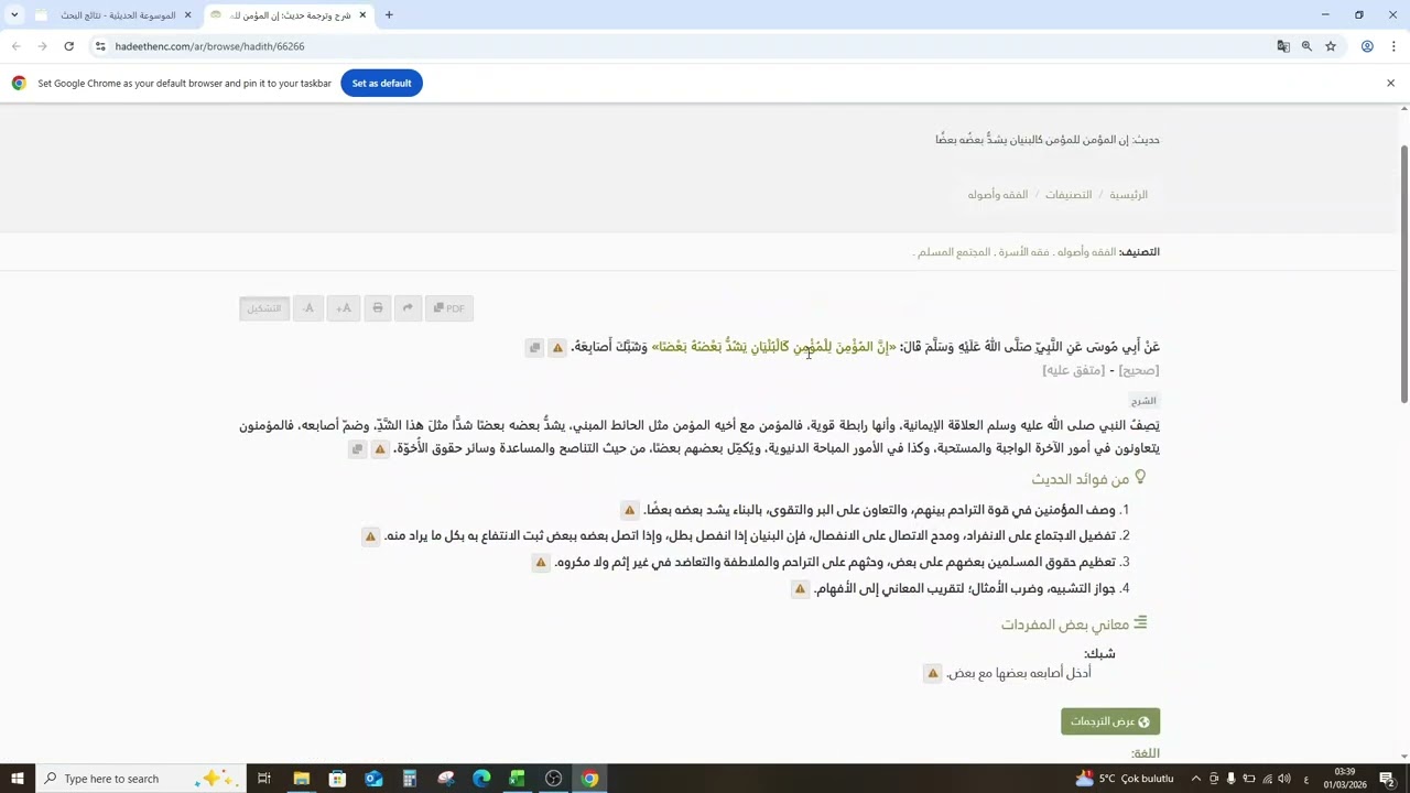 سلسلة من السنّة النبوية م24 (أخوّة الإيمان)