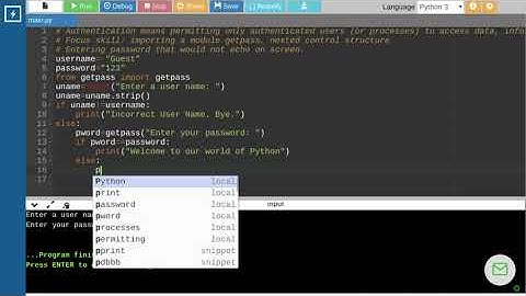 Python: Using getpass to enter password