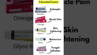 Top 5 Cream & Uses 💊 | Dard, Khujli, Daag, Infection ka Asaan Ilaj | #TrendingShorts
