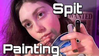 АСМР | SPIT PAINTING ТЕБЯ предметами + | делаешь макияж слюной | Звуки рта, слюна (видимый)