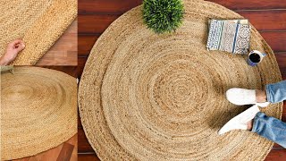 Natural Jute Rug-DIY  || Soft natural fiber-floor covering idea || Stylish hand-woven jute Area Rug