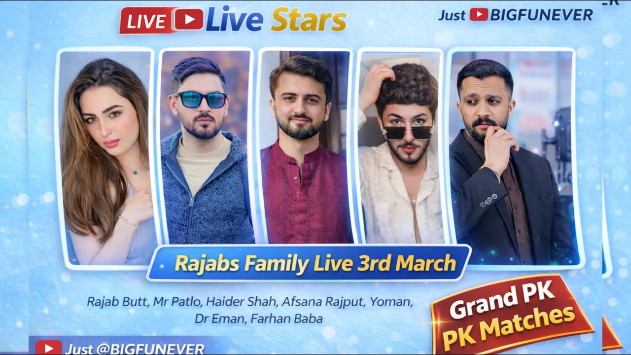 RAJAB'S FAMILY LIVE 🔥 PK Battles with Mr Pattlo & Haider Shah | Huge Gifting & Non-Stop Fun 😍 3March