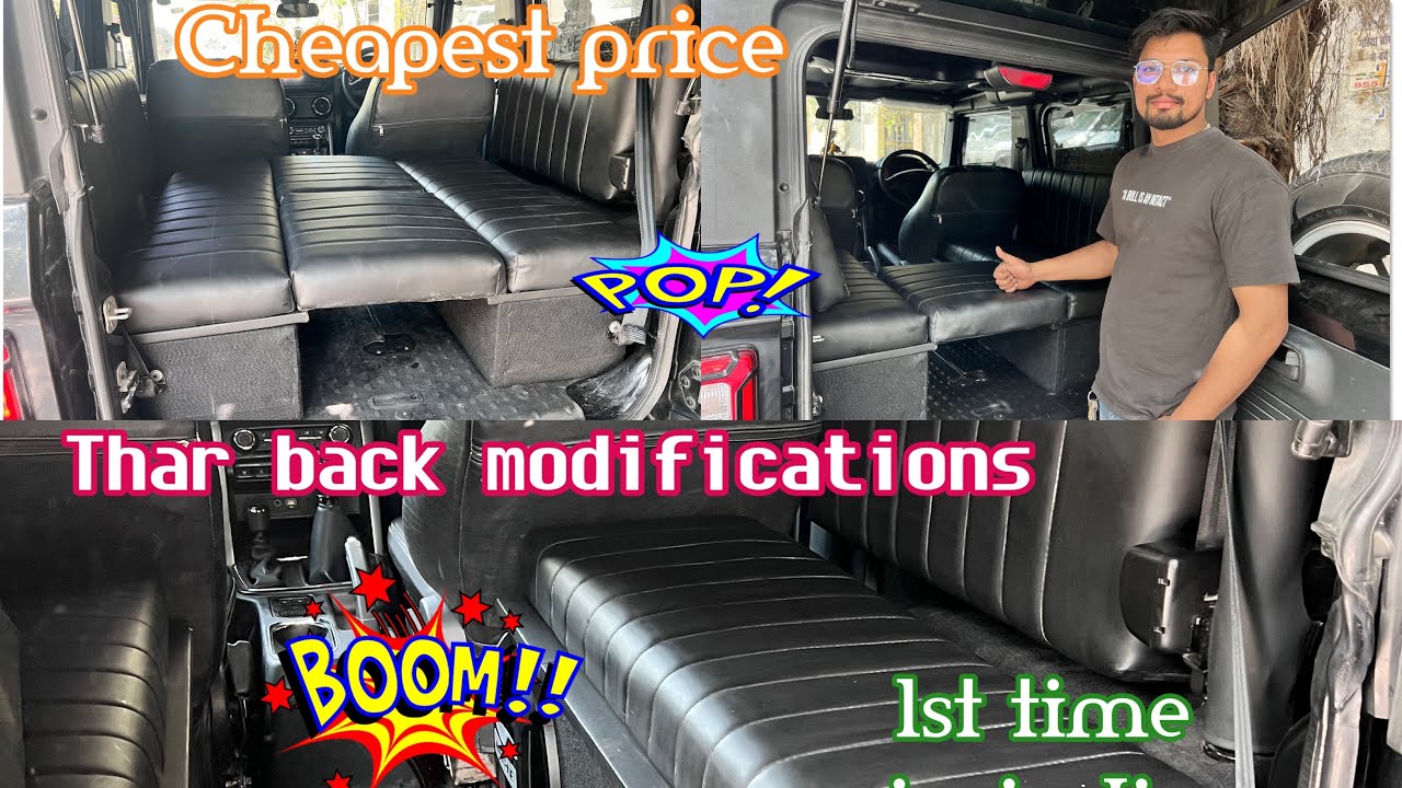 Thar fully modification 6 seater in india Sonu car android.seatcover.ambient light 