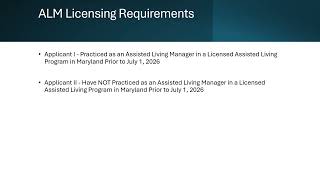Assisted Living Manager License- New Requirement for all AL Managers