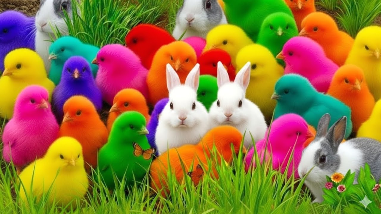 Ayam Lucu, ayam warna warni, ayam rainbow, kelinci lucu, bebek lucu, ikan koi, Hewan Lucu