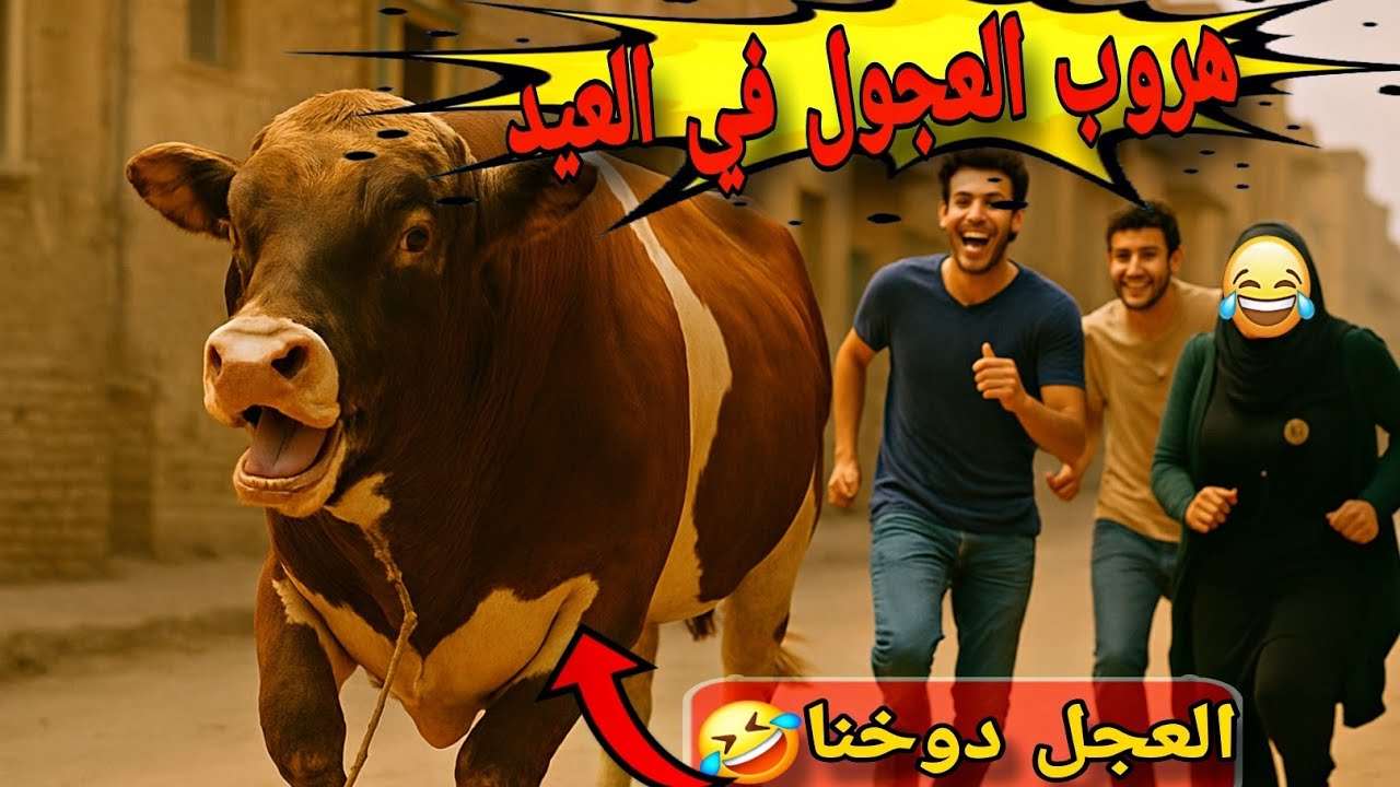 عجول حارتنا هربت في عيد الاضحي المبارك 🤣😂🤣هتموت من الضحك وتستغرب من قوتهم !!!مواقف_مضحكه_للعجول