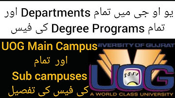 Fee structure of all Degree Programs in all Campuses of UOG | Exact UOG fee structure 2021 |