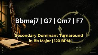 Jazz Secondary Dominant Turnaround in Bb major | 120 BPM | Practice Changes