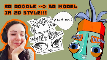 Doodle into 3D Animated Character in Blender, Procreate: 3D with 2D shading!