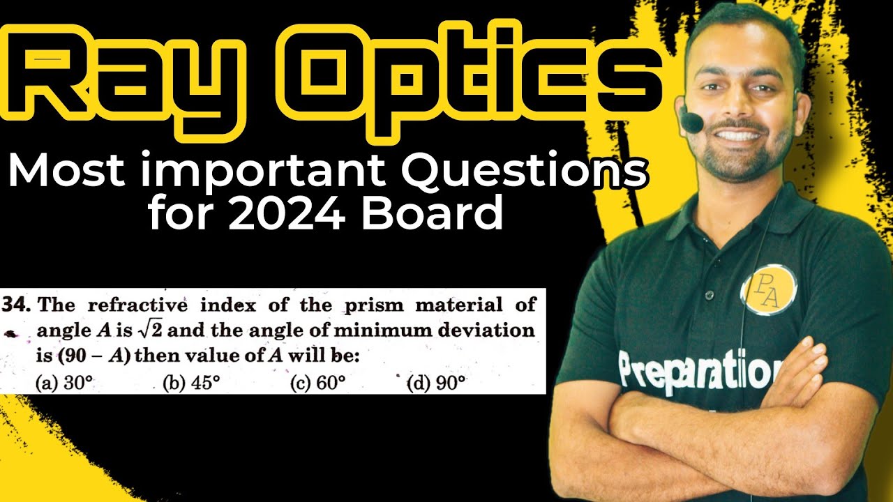 Mcq34 Ray Optics Important questions for board The refractive index