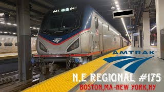 Amtrak Northeast Regional #175 Ride (Boston,MA - New York,NY)