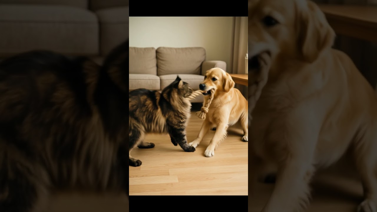 Eye Contact Showdown: Cat vs Dog 🐶👀 