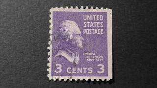 Postage stamp. USA. U.S. Postage. THOMAS JEFFERSON. 1801-1809. Price 3 cents