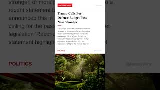 Trump Calls For Defense Budget Pass Now Stronger #Shorts