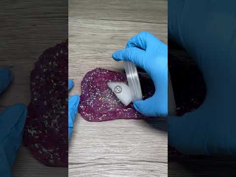 ドライアイスをスライムに混ぜる比較ASMR
