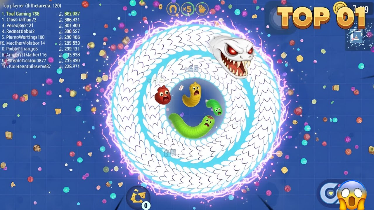 WORMSZONE.IO EPIC GAMEPLAY Slither Snake WORLD RECORD Attempt￼