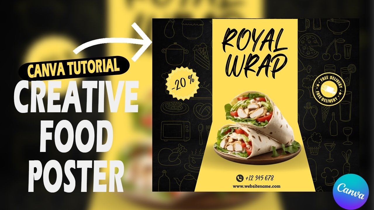 How to Design a Creative Food Poster in Canva | Restaurant Flyer Tutorial