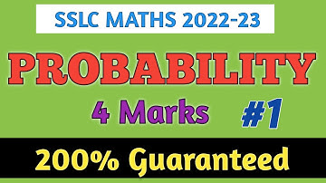 Probability SSLC Maths 4 Marks Part 1 imp question#Shivamurthysacademy#sslc#maths