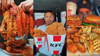 TIKTOK MUKBANG COMPILATION || Seafood Boil, Taco Bell, Shake Shack, KFC & More 🦀🌮🍗🔥