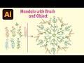 Mandala Design with Brush & Object in Illustrator. #AdobeIllustrator#MandalaTutorial#easy Tutorial