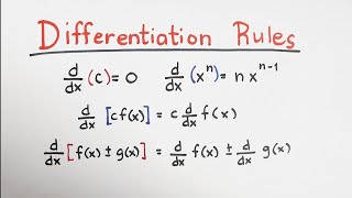 Differentiation Rules - Basic Calculus