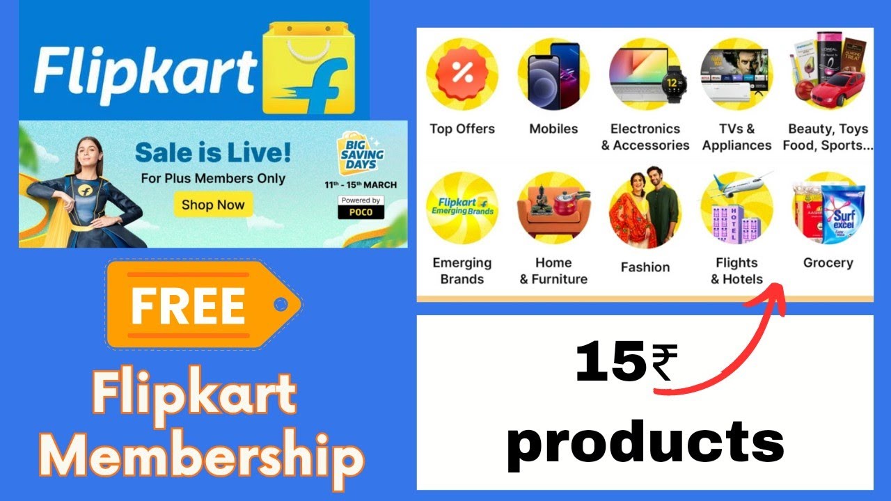 Get Free Flipkart Plus Membership Flipkart Sale is live 15Rs