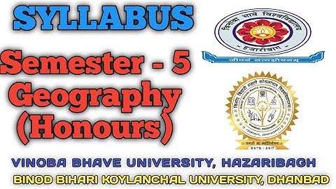 🎓🎓BA Geography (Honours) Semester -5 Syllabus VBU , Hazaribagh And BBMKU , Dhanbad I Vbu I Bbmku 🎓🎓🌍