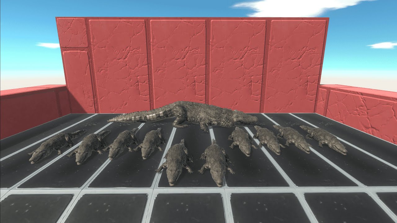 Purussaurus Family Death Run in imposible Maze-animal revolt battle simulator - animal battle