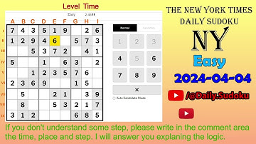 The New York Times Daily Sudoku 2024-04-04 Easy