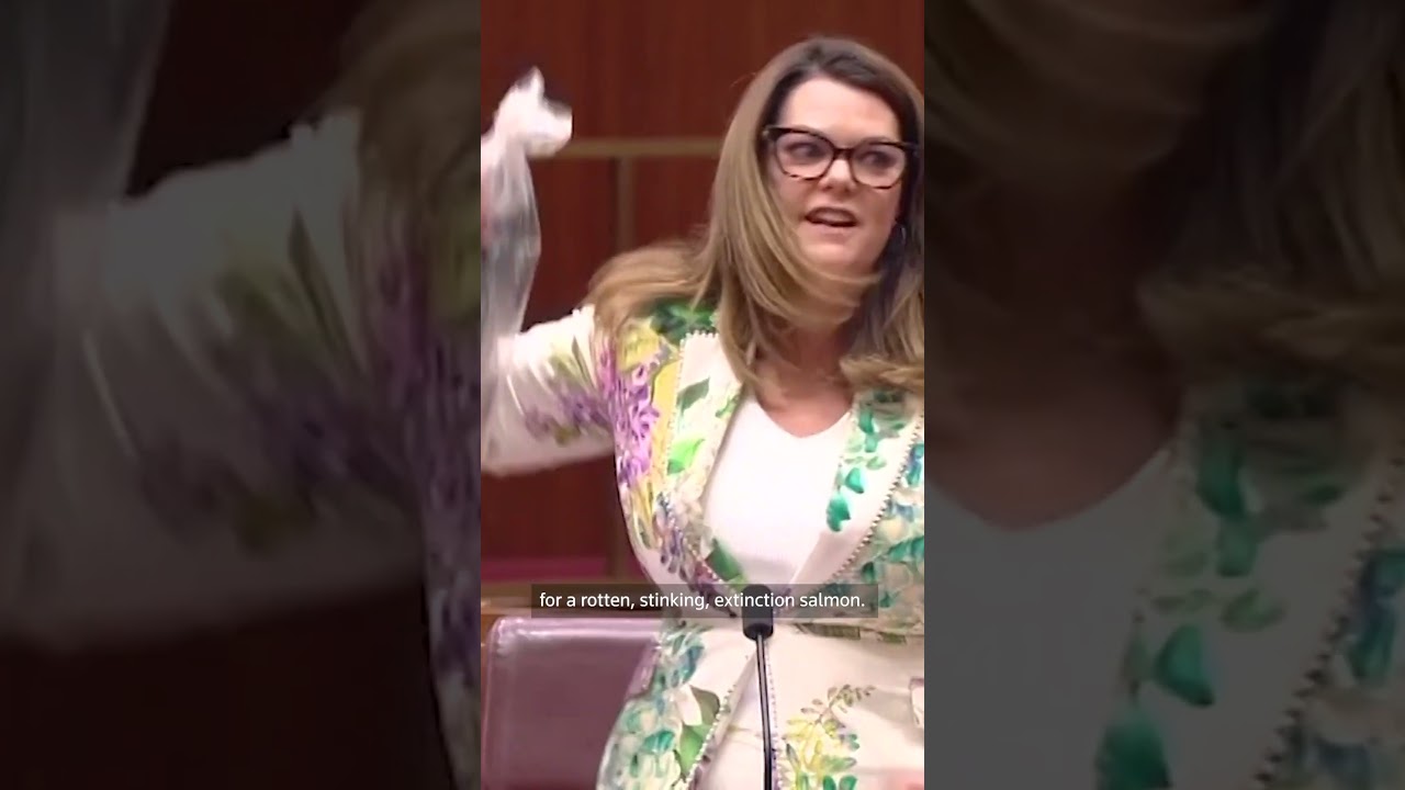 Australian senator pulls out salmon in parliament to protest farm laws