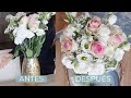 CÓMO HACER UN ARREGLO FLORAL FÁCIL (DE RAMO A BOUQUET) | Centro de Mesa