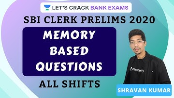 All Shift Memory Based Questions | SBI Clerk Prelims 2020 | 29/02/2020 | SRKLIVE