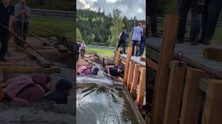 Traditional Log Driving on a River 🌲🚣 | Old-School Timber Transport #timber #timberkings #treefort
