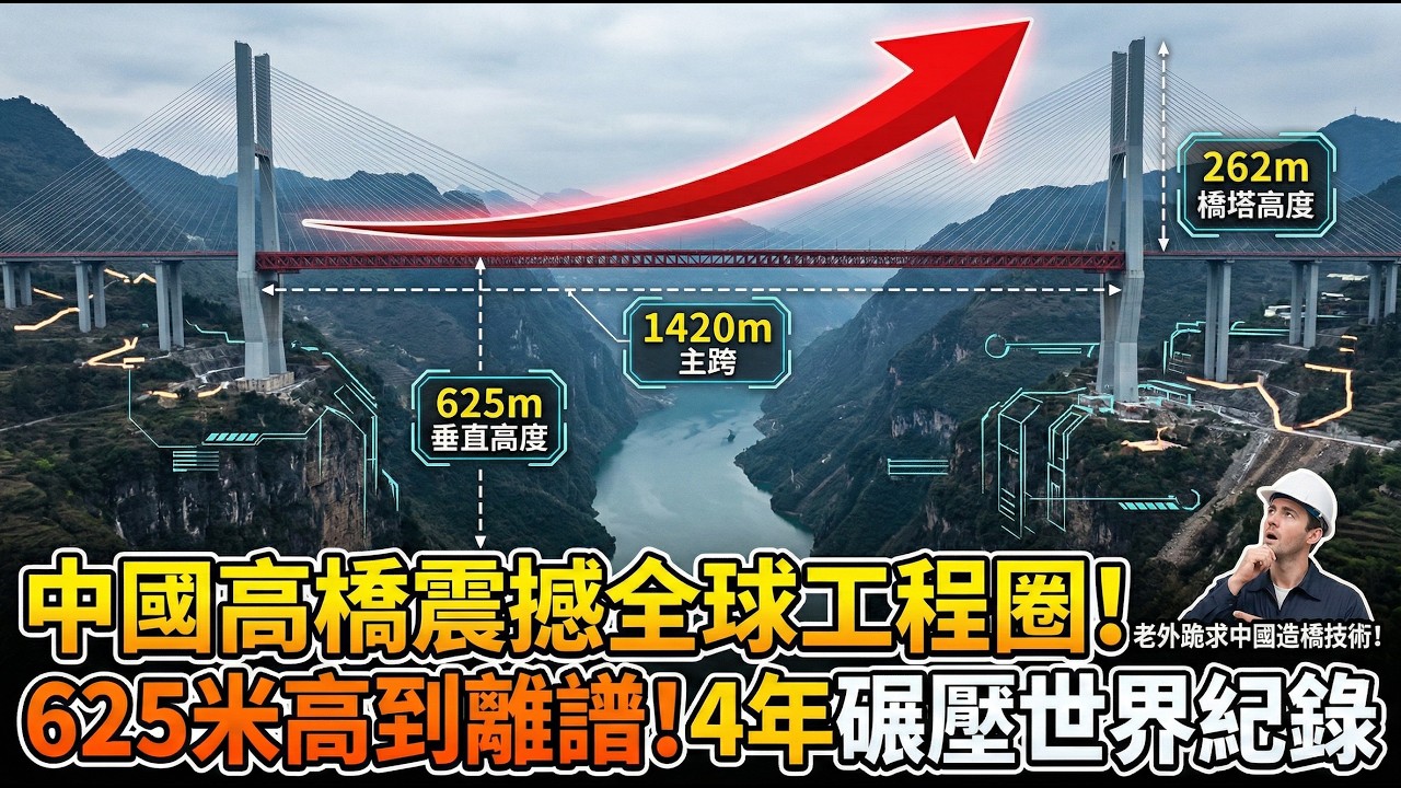 世界第一高橋：中國花江峽谷大橋的全球工程奇跡! 中國基建再破紀錄，給全球上了一課
