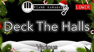 Deck The Halls (LOWER -3) - Piano Karaoke Instrumental