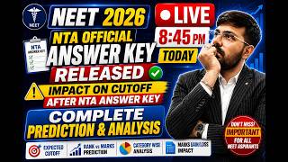 NEET 2026 NTA Official Answer Key Released | Impact on Cutoff after NTA Answer Key #neet2026 #nta