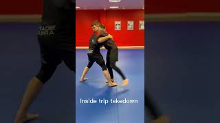 Inside trip takedown for bjj and mma