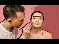 MY CRUSH DOES MY MAKEUP!!! *SUPER FUNNY*