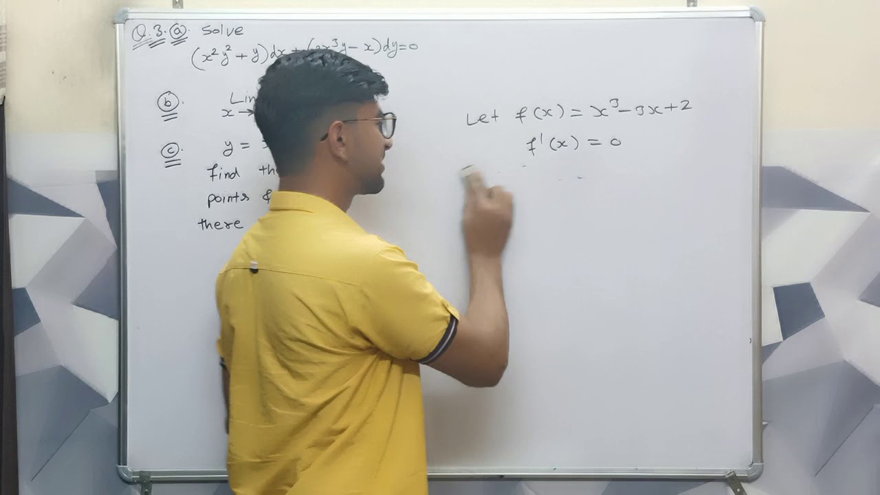 Haryana civil service (HCS) Main 2014 optional subject mathematics Question 3. Part a, b, c.