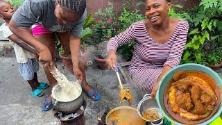 I Tried Ghanaian Abenkwan (Palm Nut Soup) in My Nigerian Village Kitchen 🇬🇭