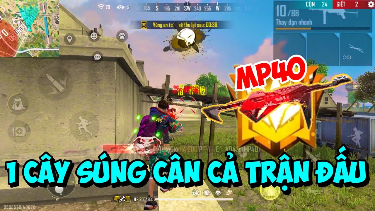 Free Fire | Chỉ Dùng Mp40 Lấy Top 1 Rank Huyền Thoại | Lão Gió