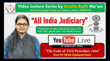 The Code of Civil Procedure CPC 1908 - Part 4 (Updated) - By Urmila Rathi Mam - SULC