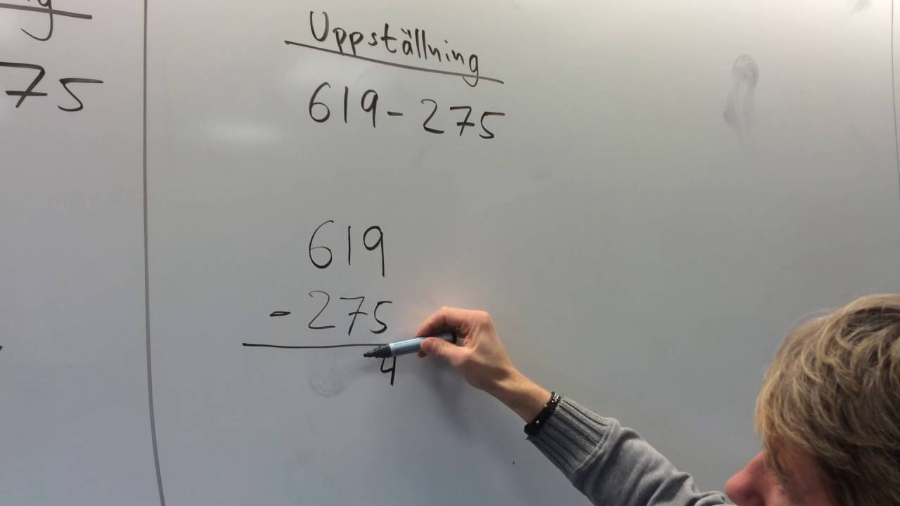 Subtraktion uppställning 2 - YouTube