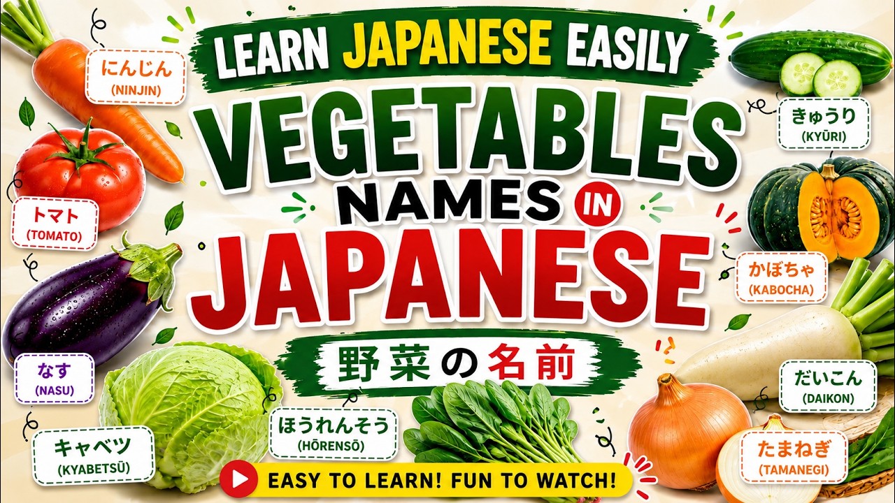 JLPT N5] Learn Japanese Vocabulary l Common Vegetable names in